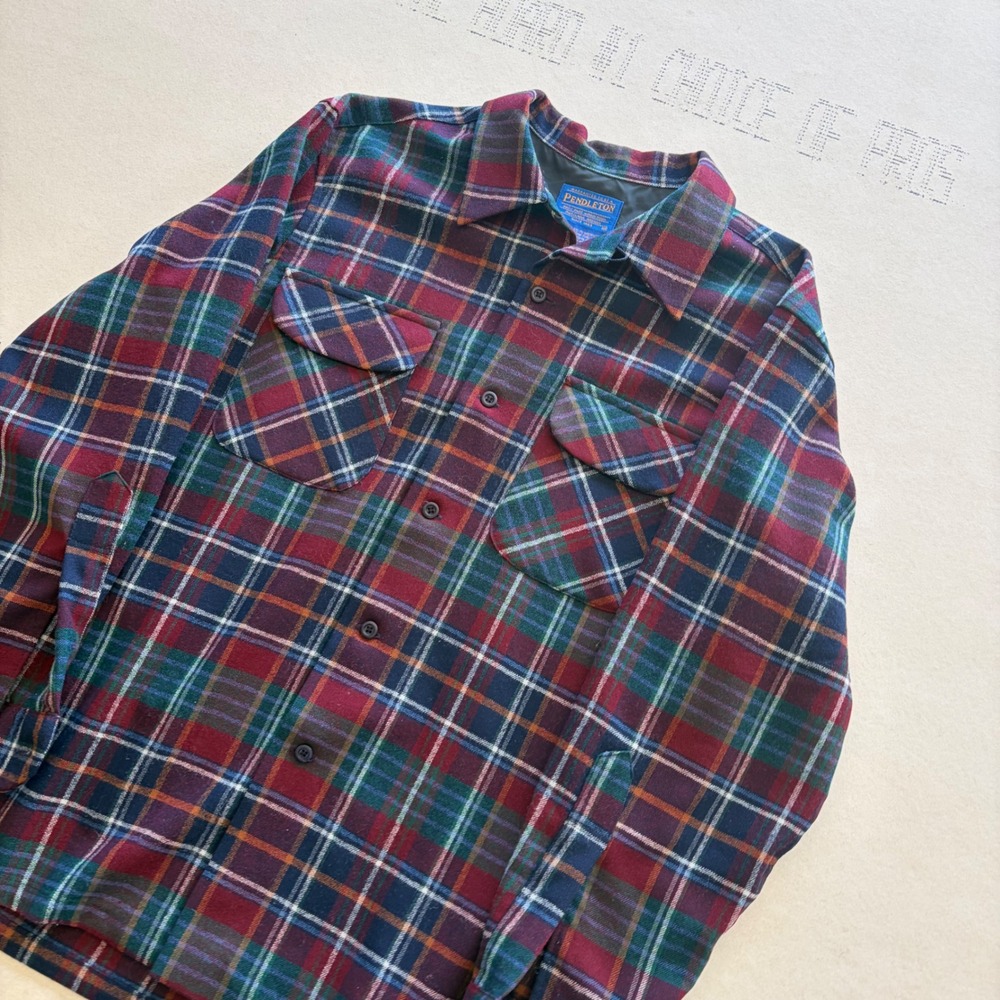Vintage 70s Pendleton Wool Plaid Flannel Shirt